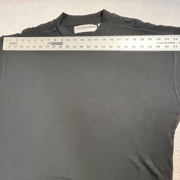Jhane Barnes Mens Black 100% Silk Waffle Knit Short Sleeve Crew Neck T-Shirt XL - Picture 5 of 7
